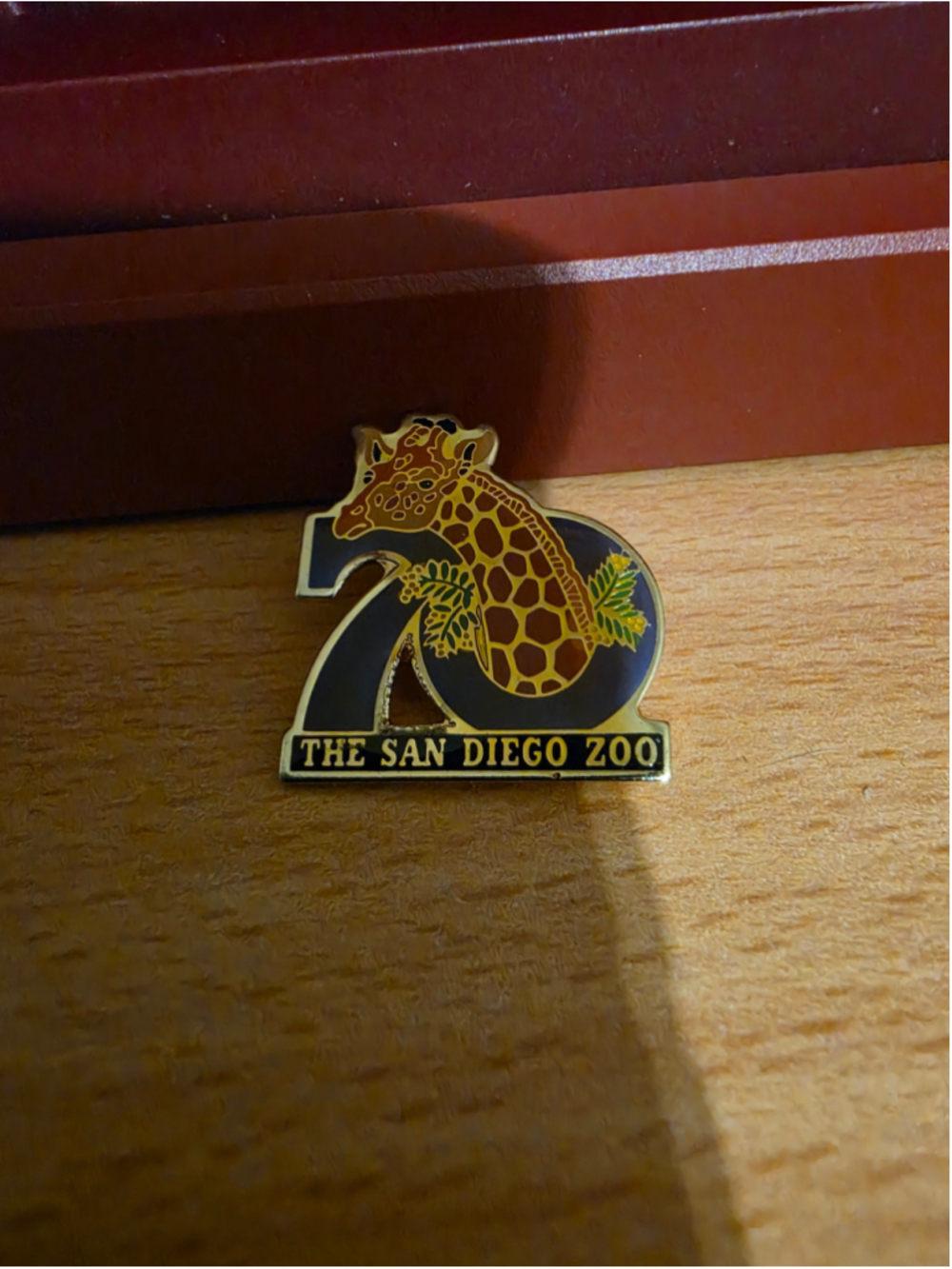 Vintage 1986 San Diego Zoo 70th Anniversary Giraffe Enamel Brooch Pin